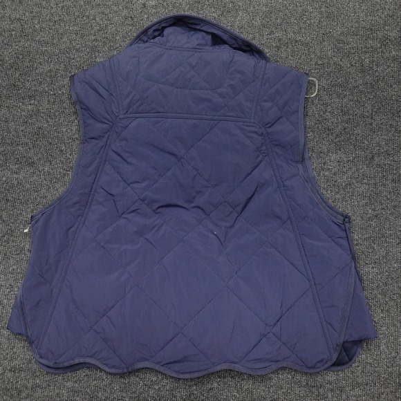 Entro Quilted Vest Eloise Scalloped Hem Women Size S Dark Navy New - Picture 2 of 11